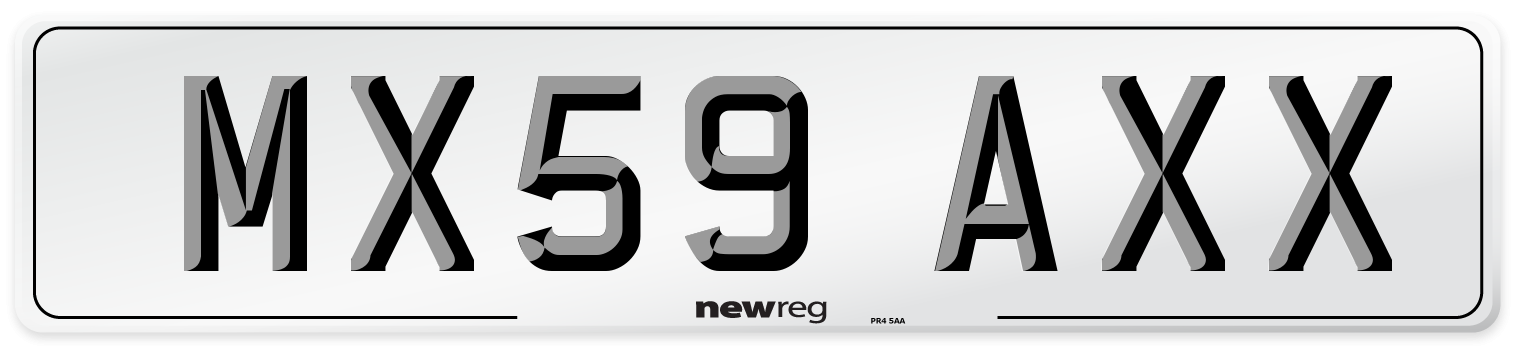 MX59 AXX Number Plate from New Reg